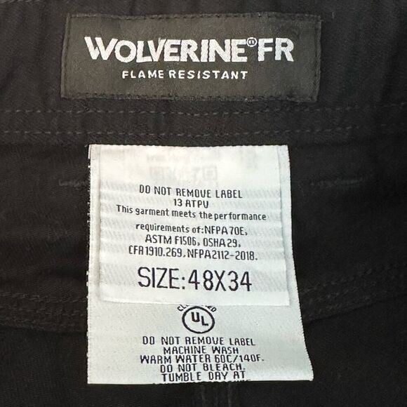 Wolverine FR Flame Resistant Stretch Denim Work Pants Mens 48x34 Black NWOT - Picture 6 of 9